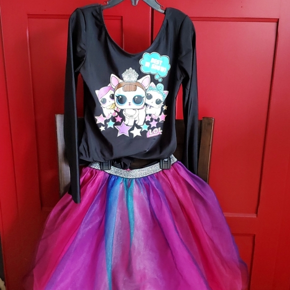 L.O.L. Surprise girls long sleeve leotard & skirt - Picture 1 of 14